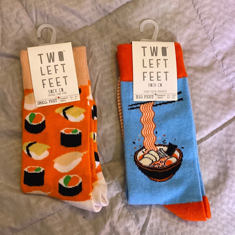 Japanese Cuisine sushi and ramen socks 2 pairs